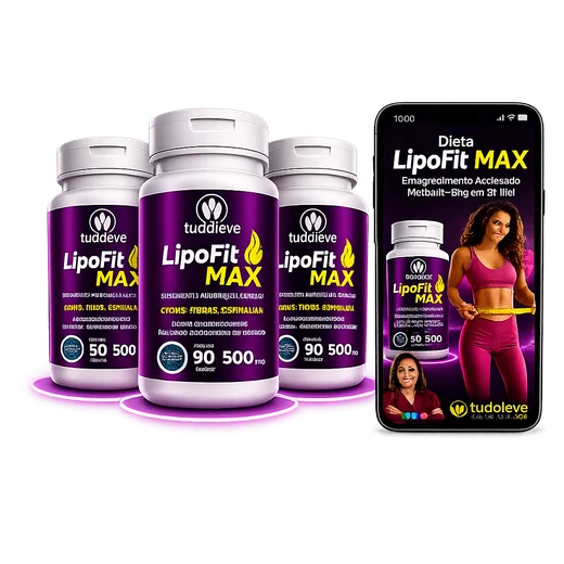 LipoFit MAX — kit 3 potes com 90 cápsulas cada + acesso à Dieta LipoFit MAX