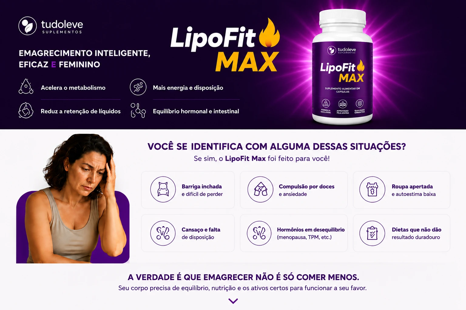 Mulher com barriga inchada, compulsão por doces, roupas apertadas e cansaço ?